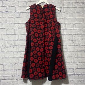 Maison Jules Black and Red Floral Dress